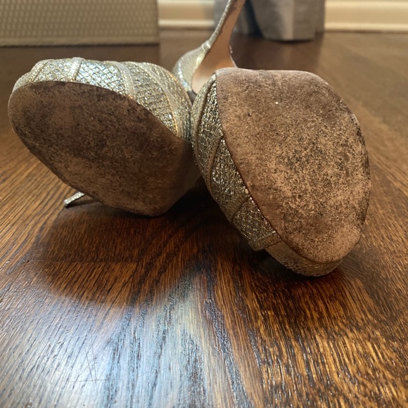 Jimmy Choo Kafta Open-Toe Platform Sandal, Champagne 35 - Picture 3 of 3